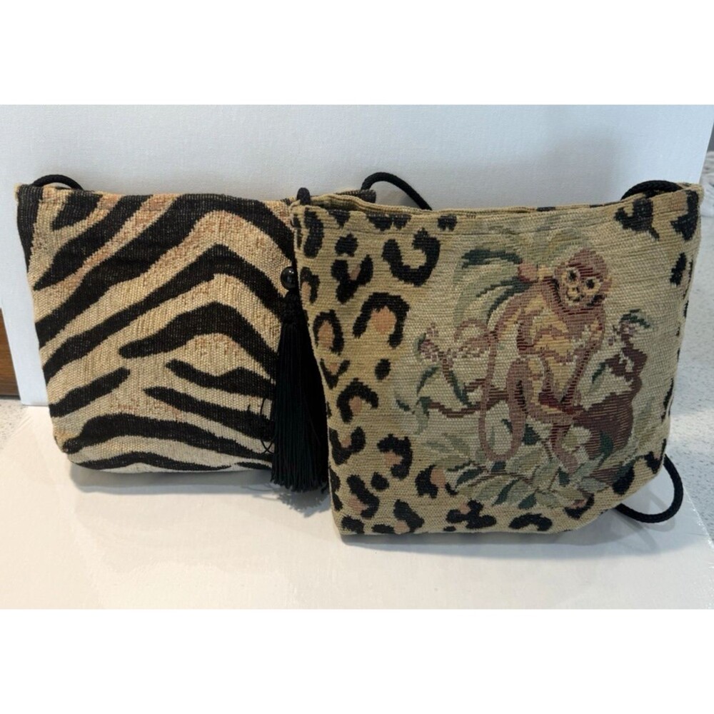 Joy Original Monkey Animal Print Cheetah Women’s Crossbody Bag Set of 2 Soft